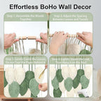 Macrame Wall Hanging Boho Wall Tapestry Handmade Woven Leaf Wall Decor Crochet Wall Art for Home Office Apartment(23.6" W x 31.5" L)