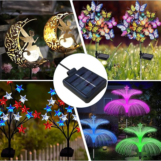Solar Lantern Light Replacement Top ,LED Solar Panel Lantern Lid Lights Replacement Part for Outdoor Flower DIY Solar Flower Lights Garden Patio Decor (Square 4 PCS)