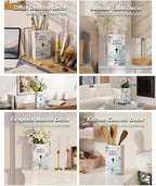 Bible Blessings Winter Flower Vase - Modern Ceramic Book-Shaped Vase for Flowers - Christian Desk Decor for Prayer Room, Dining Table, Coffee Table, Entryway, Religious Gifts (Sky Blue Winter, XL)