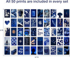 Y2K BOO Dark Navy Aesthetic Wall Collage Kit - 50 Trendy Deep Blue Photos for Minimalist Room Decor, 4"x6" Modern Art Prints for Teen Bedroom, College Dorm & Apartment Wall Aesthetic