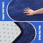 6x9 Fluffy Area Rug for Living Room,Shag Area Rugs for Bedroom,Blue Soft Fuzzy Rug Non-Shedding Indoor Plush Carpet for Kids Bedroom Nursery Dorm Home Decor
