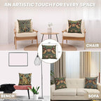 Charlotte Home Furnishings Throw Pillow Covers, Decorative Boho Pillow Covers for Couch, Living Room, Black Strawberry Square Cushion Cases 18x18 in, European Cotton Jacquard Woven, Cozy Bedroom Decor