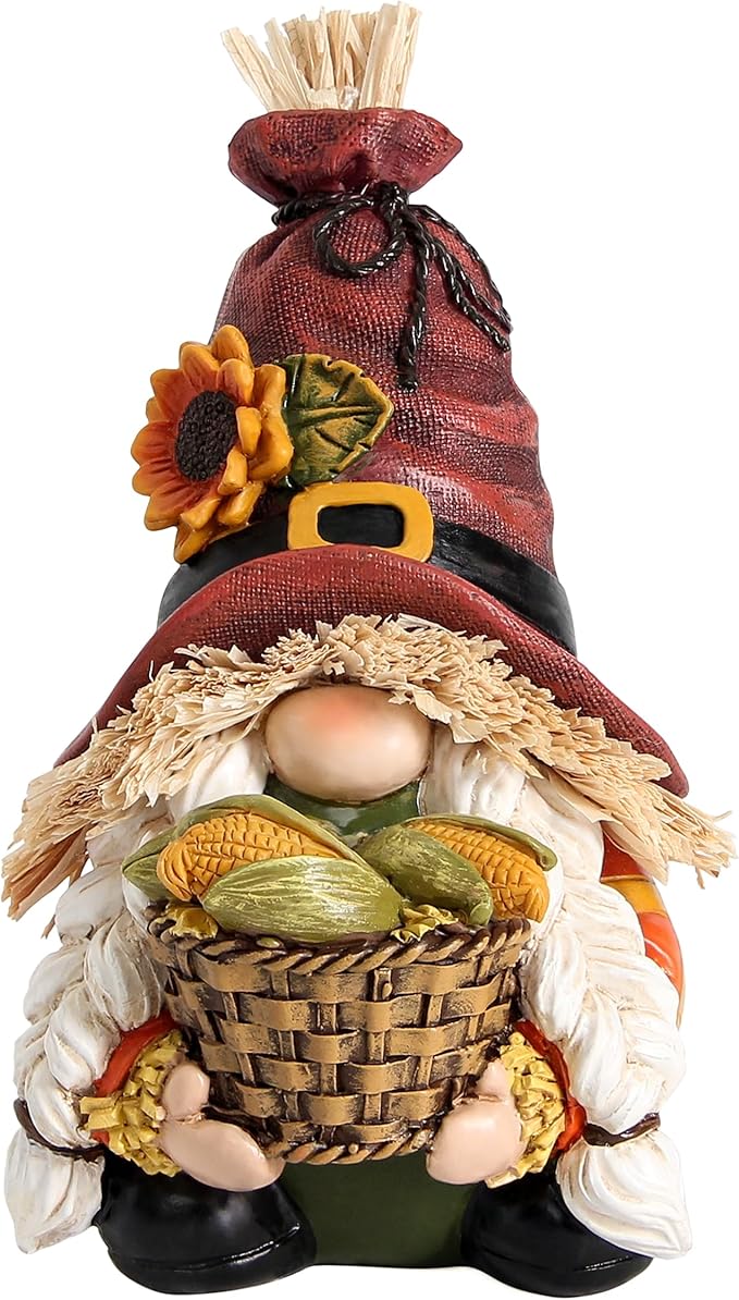 Leekung Fall Gnomes Statues for Thanksgiving Decorations,Harvest Gnomes Figurines for Fall Decor,Fall Gnome Decorations for Home Shelf Tiered Tray Decor,Autumn&Thanksgiving Theme Decorative