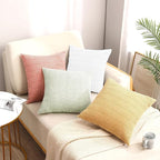 1pc Off White Pillow Covers 18x18 Throw Pillow Cover Boho Decorative Pillow Shams Stone Washed Cotton Pillowcase for Couch Sofa Chair Bed Car