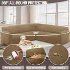HDCAXKJ Sectional Couch Cover L Shape Stretch Sofa Covers Washable Jacquard Corner Couch Slipcover Non Slip Sectional Slip Cover U Shaped Furniture Protector for Pets Dogs (Camel, Small)
