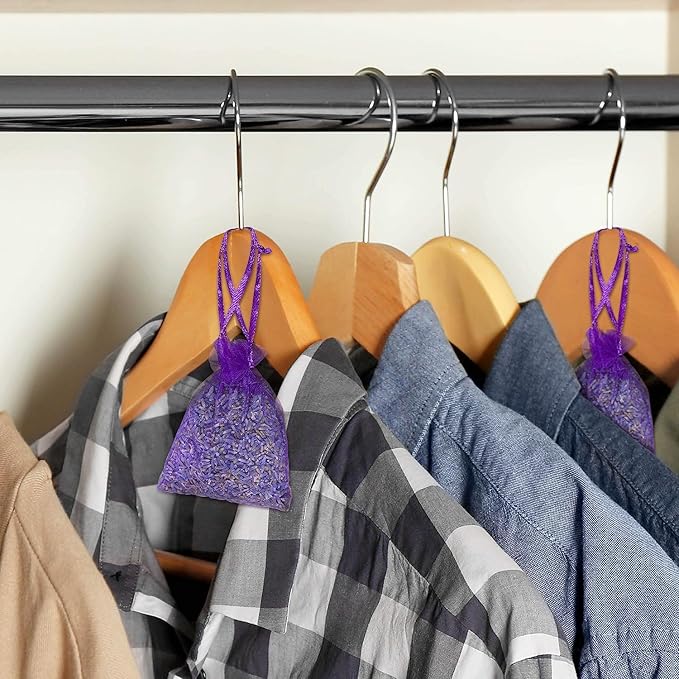 Pack of 24 Lavender and Cloves Sachets for Clothes Storage, Home Fragrance Sachet for Closets, Garment Bag or Drawers, LV-H-1