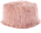 SARO LIFESTYLE Mongolian Lamb Fur Wool Pouf
