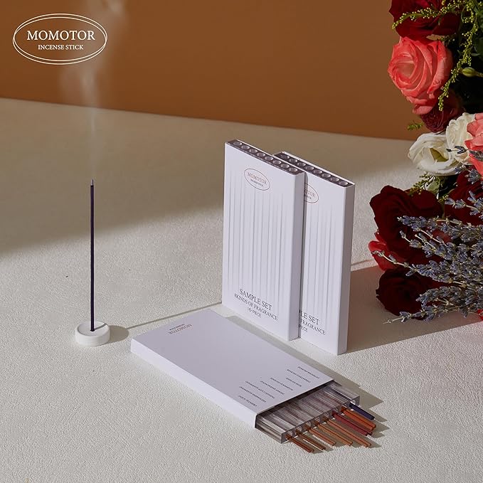 Incense Sticks Sample Set with 8 Natural scents: Lavender, Osmanthus, Rose, Agarwood, Sandalwood & More. Perfect for Meditation, Spiritual use, and Stress Relief Gifts