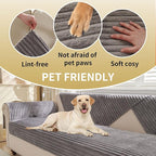 HAOMAIJIA Waterproof Couch Cover for Dogs Washable,Fuzzy Pet Couch Covers for Sofa,Thick Soft Dog Bed Cover Non-Slip Couch Covers for 3 Cushion Couch Sofa Pet Friendly (Grey, 35" x 74")