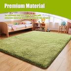Shag Area Rug for Bedroom 5x8,Grass Green Fluffy Area Rugs for Living Room,Soft Fuzzy Rug Non-Shedding Indoor Plush Carpet for Kids Bedroom Nursery Dorm Home Decor