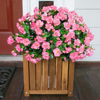 Ivydale Artificial Faux Flowers Plants for Outdoor Outside Fall Decoration, Fake Silk Pink Camellia UV Resistant Realistic for Planter Pot Porch Patio Balcony Garden Yard Home Decor, 3 Large Bundles