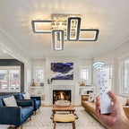 ZGLAOJT Large Crystal Ceiling Light Chrome Modern LED Ceiling Light Fixture with Remote Control Dimmable Ceiling Lighting Flush Mount Chandelier Farmhouse for Kitchen Bedroom Dinning LivingRoom