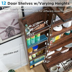 72‘’ Farmhouse Kitchen Pantry Cabinet with Drawer, Tall Storage Cabinet with 2 Barn Doors and Shelves, Versatile Large Rustic for Dining Room, Bathroom, Living Room, Laudry, Brown