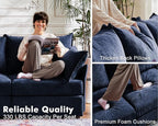 102.6" Modular Sectional Sofa, L Shaped Couch Set for Living Room, 3-Seater Comfy Cloud Couches with Movable Storage Ottoman,DIY Combination - Chenille Blue