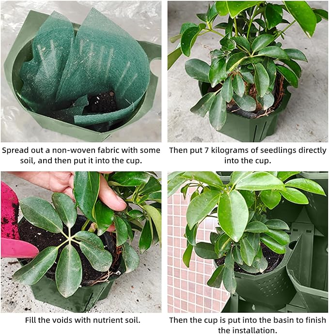 Self Watering Wall Mounted Vertical Planter, 36 Pots Wall Planter Indoor Vertical Living Green Plant Wall Easy Installation (Green)