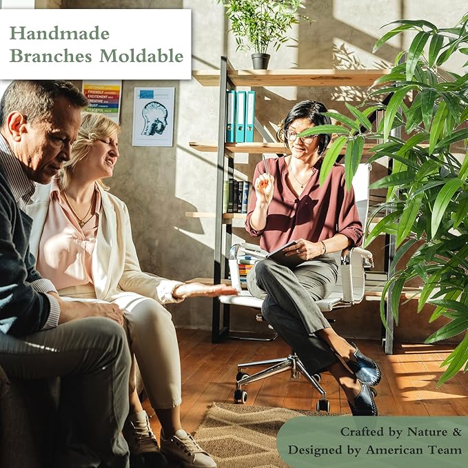 Artificial Bamboo Tree, 5 ft Fake Tree, Faux Silk Plant with Pot, Fake Plants for Home Office Indoor Outdoor Decor, 5 Natural Bamboo Trunks