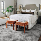 7x10 Ft Extra Large Shag Rugs for Living Room, Tie Dyed Ultra Soft Fluffy Furry Area Rugs for Bedroom Indoor Floor, Aesthetic Carpet for Kids Home Decor (Light Grey)