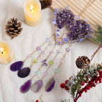 Tree of Life Dream Catchers, Dreamocean Amethyst Crystal Suncatcher Heart Rainbow Sun Catcher Window Wall Hangings Outdoor Garden Decor for Adults Girls