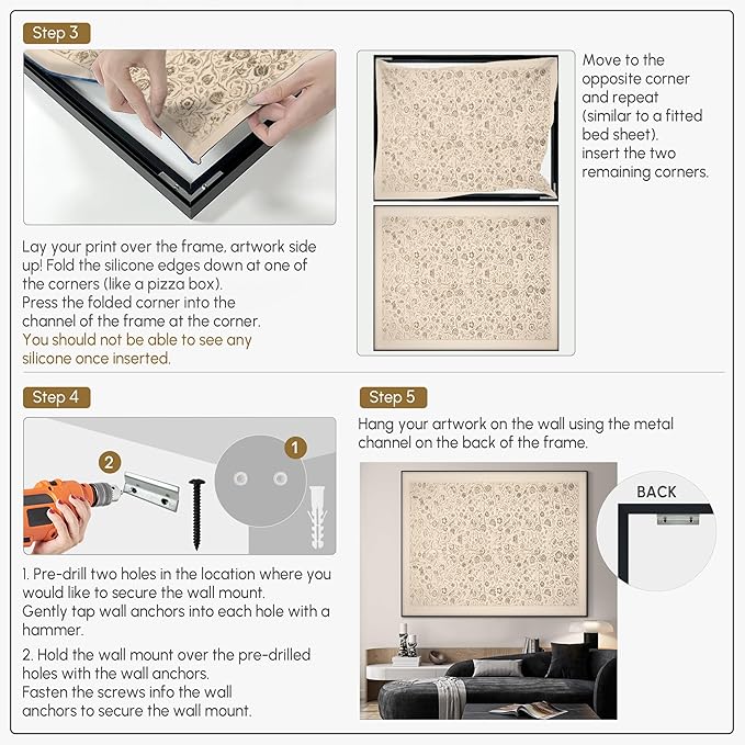 SIGNWIN 46"x60" Extra Large Framed Wall Art Vintage Botanical Sketch with Detailed Floral Pattern, Classic Nature Illustration for Home Living Room Bedroom Decor (Frame Assembly Required)