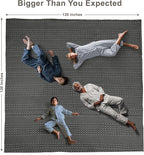 PHF 100% Cotton Waffle Blanket Oversized King 120"x120", Lightweight Breathable Extra Large 10'x10' Summer Blankets for Bed, Giant Big Luxury Aesthetic Woven Bedding for Home Decor, Charcoal Grey