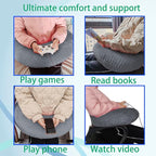 Professional Gaming Pillow for Lap; Arm Rest Pillow Gaming Lap Pillow with Crochet Support - Eliminate Pain in Gaming (Grey)