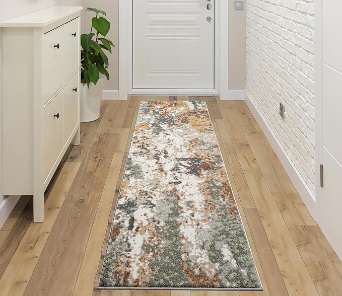 Keen Home Design Area Rugs - 2x8 Non-Shedding, Abstract Rugs for Kitchen, Living Room, Bedroom, Dining Room, Entryway - Size: 2'8" x 7'7", Multi