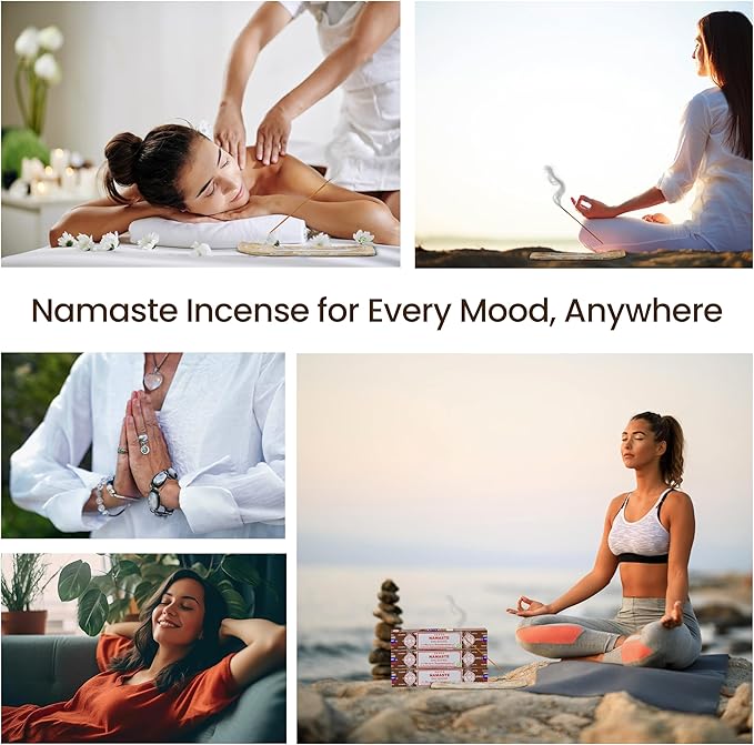Satya Namaste Incense Sticks, Satya Bng (Bangalore) Insenses 15gmx12 Pack with Raajsee Incense Holder Bundle, Satya Nagchampa Natural Incense