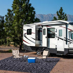 OLANLY Outdoor Rug Waterproof 5x8 ft Clearance, Reversible Outdoor Plastic Straw Rug with Floral Pattern, RV Mat for Patio, Camping, Balcony, Deck, Backyard, Black & Grey