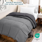 Bare Home Twin/Twin Extra Long Comforter - Reversible Colors - Goose Down Alternative - Ultra-Soft - Premium 1800 Series - All Season Warmth - Bedding Comforter (Twin/Twin XL, Grey/Forged Iron Grey)