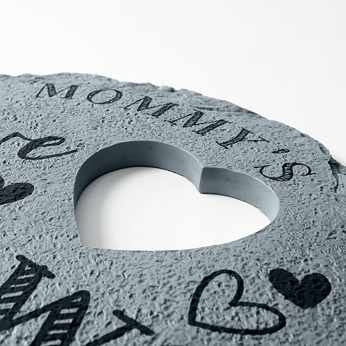 Let's Make Memories Personalized Garden Stone - Resin - Custom Garden Décor - Heart Stepping Stone - for Dad - for Father's Day