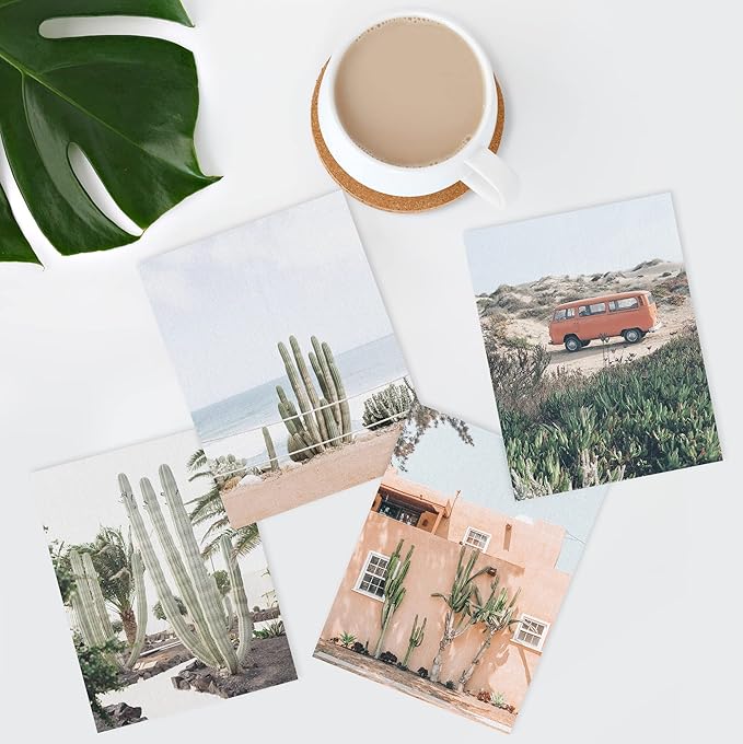 SIGNWIN Adhesive Canvas Poster Southwest Road Trip Mexican Architecture Cactus Desert Nature Wilderness Photography Modern Art Decorative Zen Relax/Calm Multicolor Scenic for Bedroom - 12"x16"x4