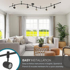 Catalina Lighting 96" Track Ceiling Light, Oil Rubbed Bronze, Transitional 5-Light LED Flex Track, Bulb Included, for Kitchen, Living Room, Home Lighting