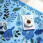 Door Mat Indoor Entrance 2x3 Rug Machine Washable Boho Floral Small Area Rug Non-Slip Low Pile Throw Rugs for Entryway, Kitchen, Front Door Indoor Entrance, Entry, Kids Room (Blue)