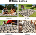 OLANLY Reversible Outdoor Rug 8x10 ft Clearance, Waterproof Outdoor Plastic Straw Rug with Interlacing Pattern, RV Mat for Patio, Camping, Balcony, Deck, Backyard, Black & Beige