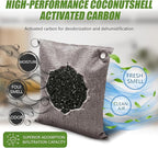 Activated Charcoal Odor Absorber, Odor Eliminator for Strong Odor,Coconut Shell Charcoal Air Purifying Bags for Home Car Closet Pet, Smoke Room Deodorizer
