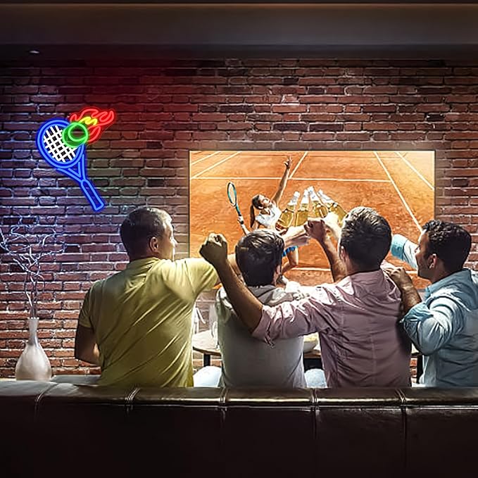 Tennis Neon Sign for Wall Decor,Usb Powered Led Ball Sign Sports Neon Light for Tennis Lovers Gift Sports Club Gym(16.54 * 12.6In)