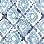 LVTXIII Outdoor Inflatable Ottoman, Fade-Resistant Round Footrest Stool D31”x H14”, Portable Patio Pouf for Garden Camping or Home Use, Boho Geometry Blue