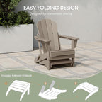 WestinTrends Outdoor Ottoman, Patio Adirondack Ottoman Foot Rest, All Weather Poly Lumber Folding Foot Stool for Adirondack Chair, Widely Used for Outside Porch Pool Lawn Backyard, Weathered Wood