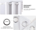 MIULEE Linen Blackout Curtains for Bedroom Solid 100% Blackout Thermal Insulated Grayish White Curtains Grommet Room Darkening Curtains/Drapes for Living Room 42x84 Inch (2 Panels)