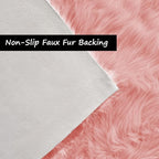 Goolela Pink Fuzzy Fluffy Rugs 6x9 Pink Furry Faux Fur Sheepskin Rug Plush Area Rug for Living Room Bedroom Soft Shag Rectangle Carpet Home Decor