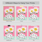 SIGNWIN Adhesive Canvas Poster I'm a Barbie Girl in The Barbie World Heart, Chrysanthemum Illustration Wall Decor Prints, Preppy Room Decor for Bedroom - 12"x16"x4