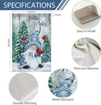 Heyfibro Hello Winter Gnome Garden Flag 28x40 Double Sided Burlap Cardinals Snowflakes Snow Yard Banner for Christmas Seasonal Outside Outdoor House Decoration (ONLY FLAG)