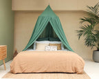 Green Bed Canopy for Queen and King-Sized Beds | Bedroom Decoration for Teens or Adults | Conical Shape Insect Netting | Mosquito Net in Multiple Colors and Sizes
