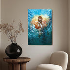 Framed Jesus Christ Canvas Wall Art The Hand of God Jesus Reaching Into Water Christian Painting Prints Biblical Wall Decor Religious Room Decor for Church Prayer Room Schools Hospitals 16" x 24"