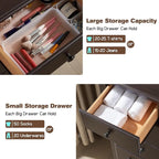 T4TREAM 6 Drawers Dresser Chests for Bedroom, 48" Tall Rustic Chset of Drawers, Wood Dressers Organizer for Bedroom, Living Room,Hallway, Espresso