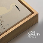 SIGNFORD Framed Canvas Print Wall Art Set Minimalist Heron Art Simplified Shapes in Neutral Tones Illustration Modern Art Decorative Nordic Nature for Living Room, Bedroom, Office - 24"x36"x2 Natural