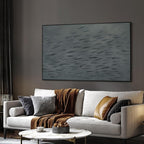 SIGNWIN 36"x60" Extra Large Framed Wall Art Gray School of Fish Minimalist Ocean-Inspired Marine Life Illustration for Home Living Room Bedroom Decor (Frame Assembly Required)