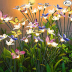 Solar Garden Lights,2packs-16LED,Outdoor Solar Powered Decor for Yard, Patio, Pathway, IP65 Waterproof Butterfly Lights