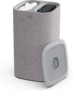Joseph Joseph Tota 60 liter/15.8 gallon Laundry Hamper Separation Basket with lid, 2 Removable Washing Bags with Handles- Grey