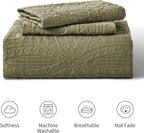 Love's cabin Quilts for Full Bed Green Bedspreads Bedding Set - Lightweight Bedspread Comforter - Coin Pattern Bedding Coverlet for All Season - 3 Pieces (1 Quilt, 2 Pillow Shams)